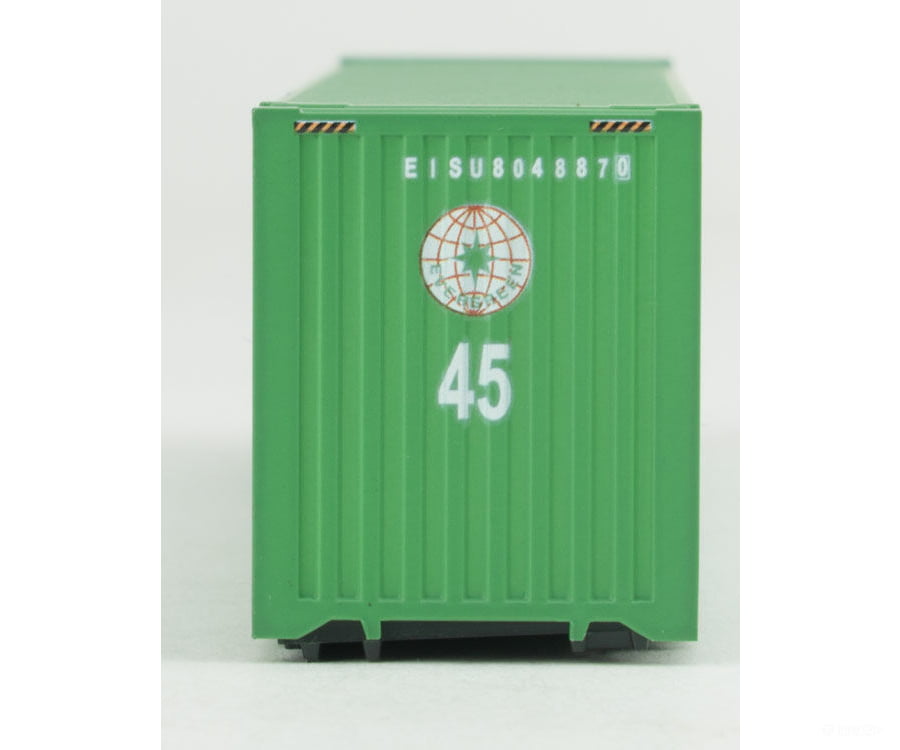 Walthers Scenemaster 8554 45’ Cimc Container - Assembled -- Evergreen (Green White) Freight Loads