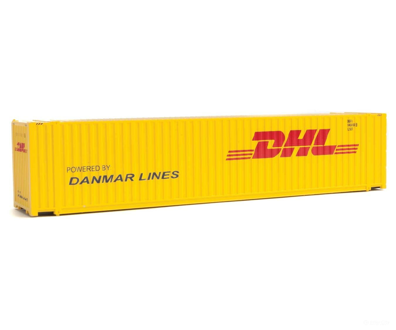 Walthers Scenemaster 8560 45’ Cimc Container - Assembled -- Dhl (Yellow Red) Freight Loads &
