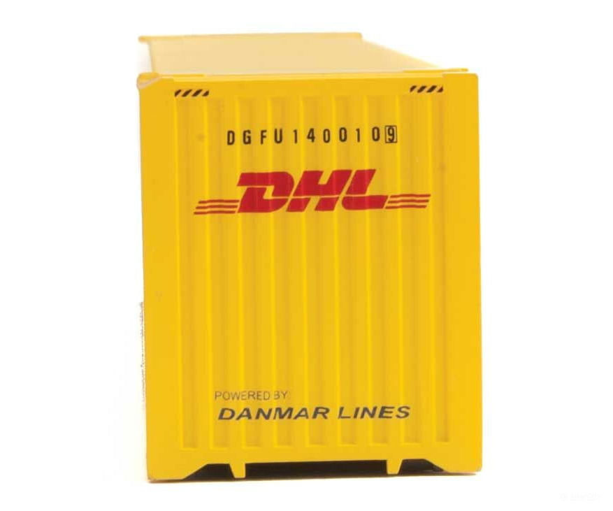 Walthers Scenemaster 8560 45’ Cimc Container - Assembled -- Dhl (Yellow Red) Freight Loads &