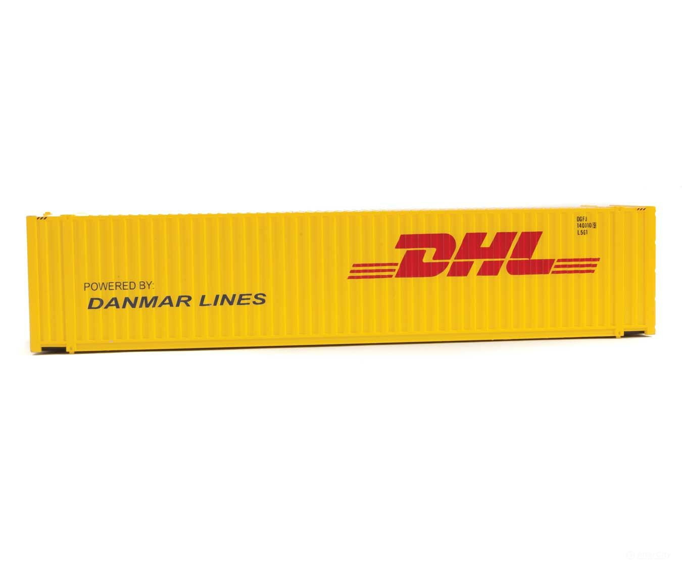 Walthers Scenemaster 8560 45’ Cimc Container - Assembled -- Dhl (Yellow Red) Freight Loads &