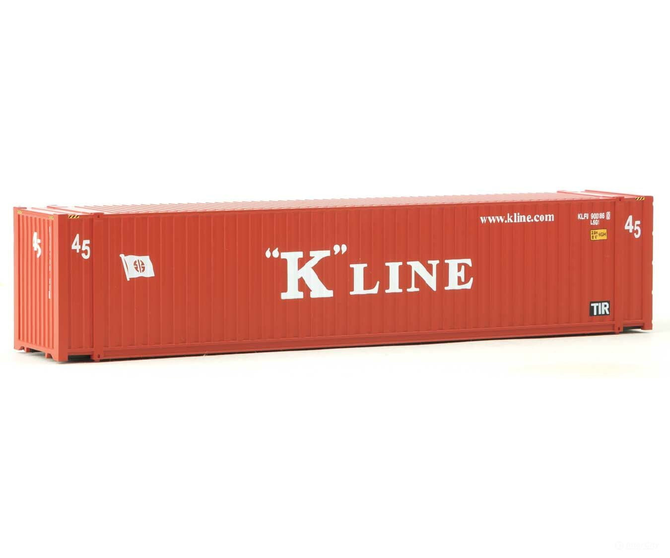 Walthers Scenemaster 8563 45’ Cimc Container - Assembled -- K-Line (Red White) Freight Loads &