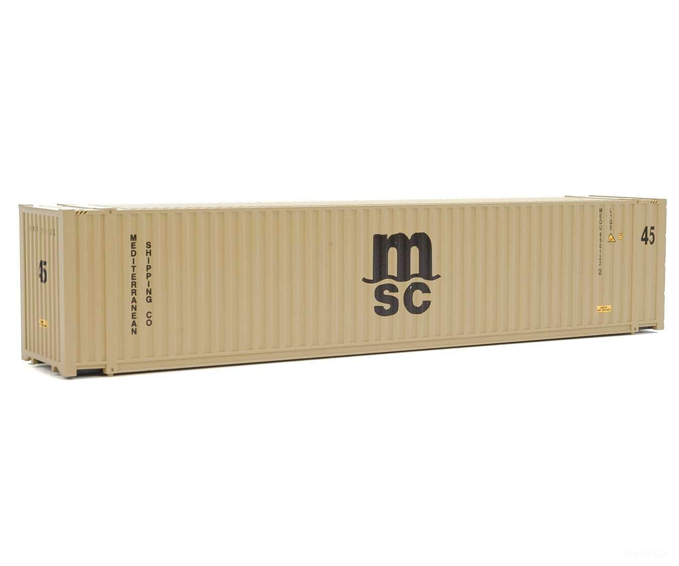 Walthers Scenemaster 8565 45’ Cimc Container - Assembled -- Mediterranean Shipping Co. (Beige