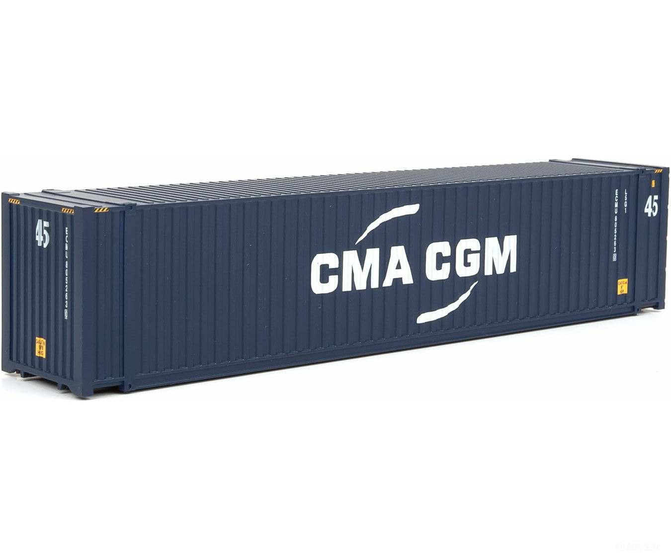 Walthers Scenemaster 8569 45’ Cimc Container - Assembled -- Cma-Cgm (Blue White) Freight Loads &