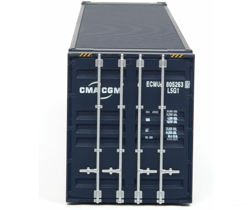Walthers Scenemaster 8569 45’ Cimc Container - Assembled -- Cma-Cgm (Blue White) Freight Loads &