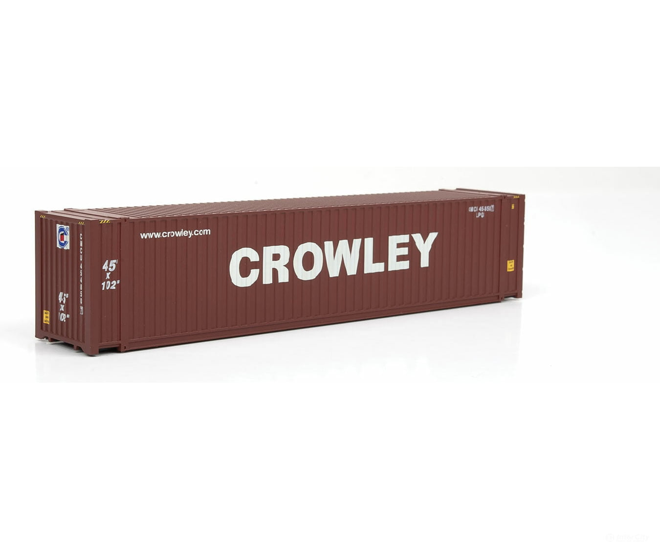 Walthers Scenemaster 8571 45’ Cimc Container - Assembled -- Crowley (Brown White) Freight Loads &
