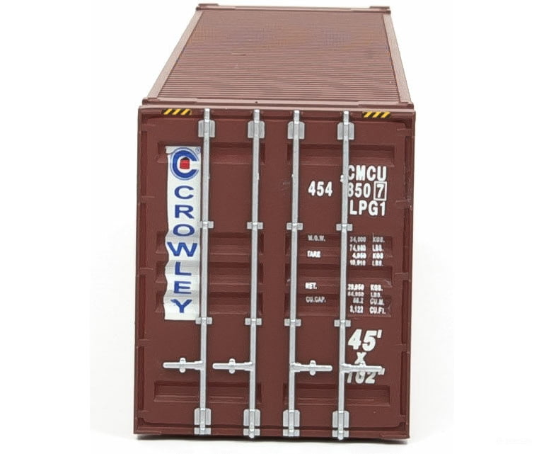Walthers Scenemaster 8571 45’ Cimc Container - Assembled -- Crowley (Brown White) Freight Loads &
