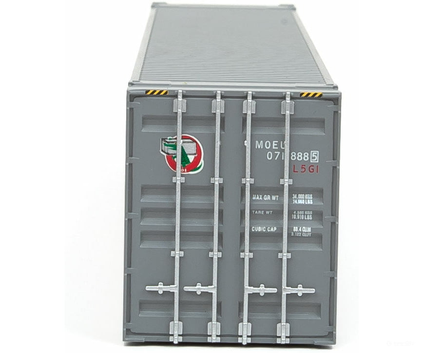 Walthers Scenemaster 8572 45’ Cimc Container - Assembled -- Mitsui Osk (Gray White Red Green