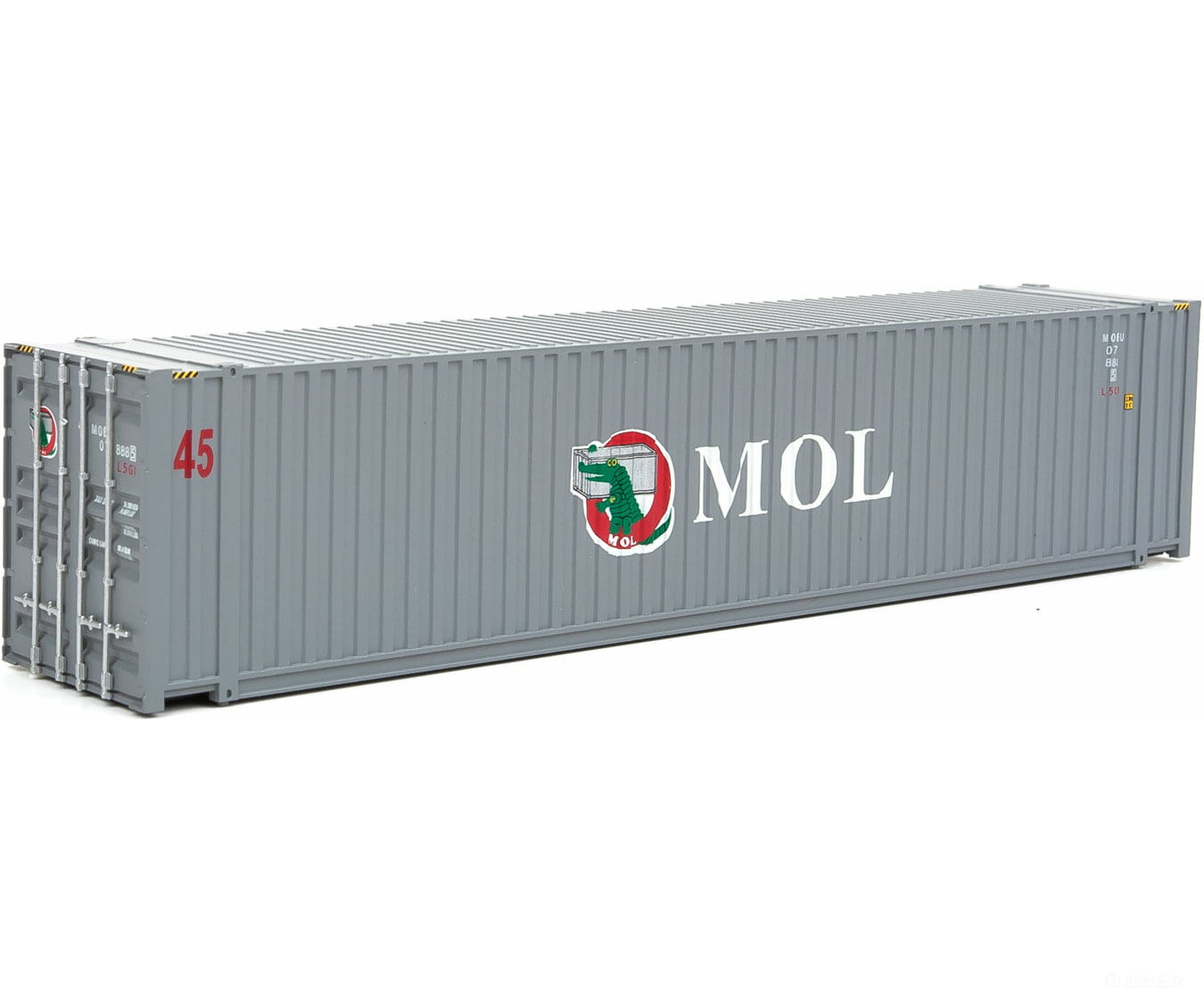 Walthers Scenemaster 8572 45’ Cimc Container - Assembled -- Mitsui Osk (Gray White Red Green