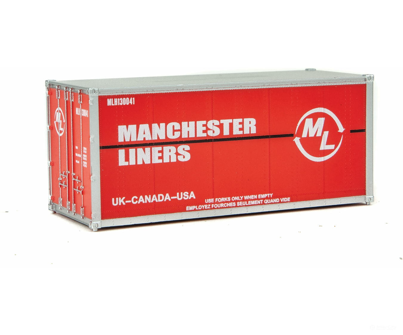 Walthers Scenemaster 8656 20’ Smooth-Side Container - Ready To Run -- Manchester Liners (Red