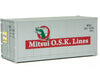 Walthers Scenemaster 8657 20 Smooth-Side Container - Ready To Run -- Mitsui Osk Lines (Gray