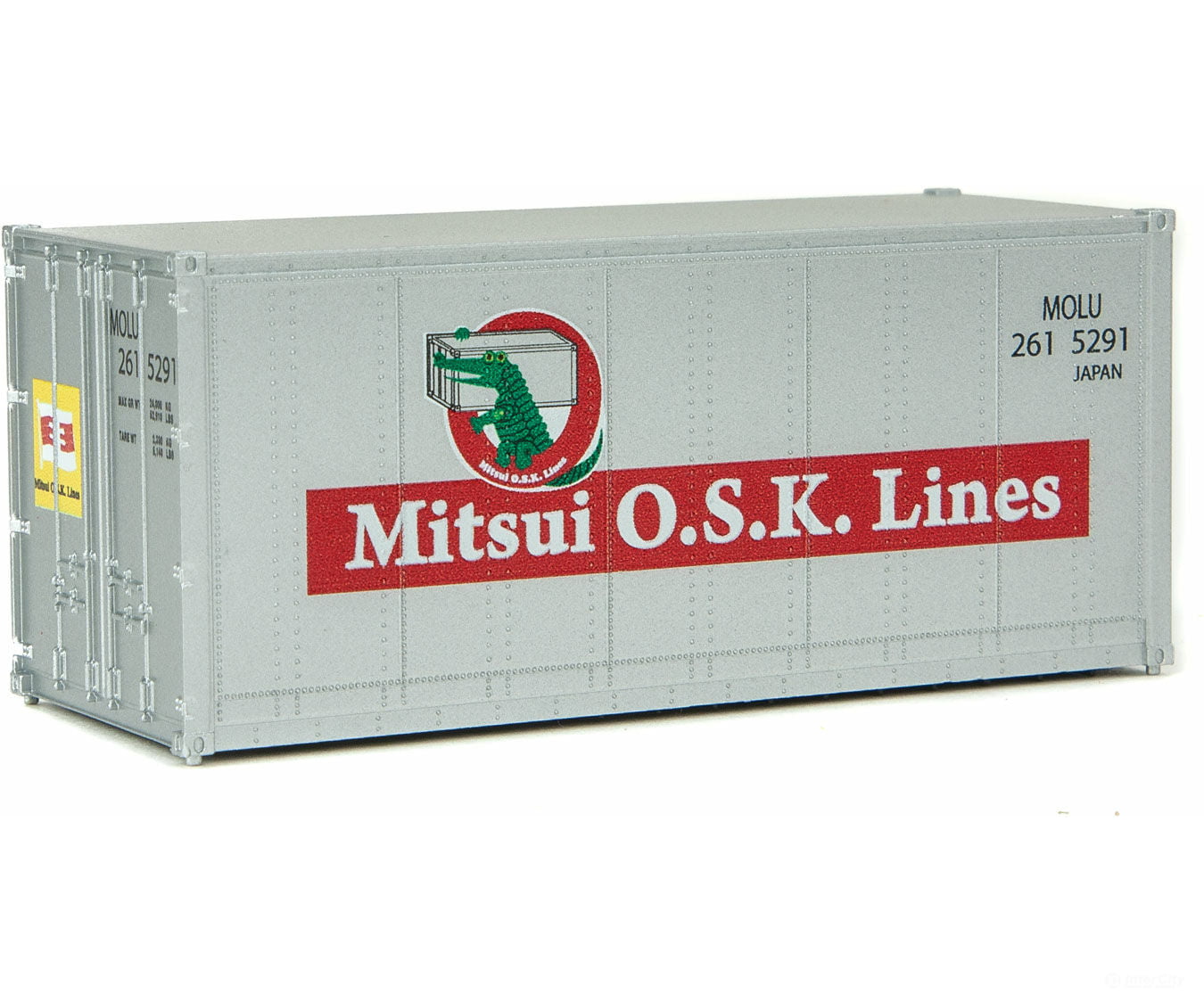 Walthers Scenemaster 8657 20 Smooth-Side Container - Ready To Run -- Mitsui Osk Lines (Gray