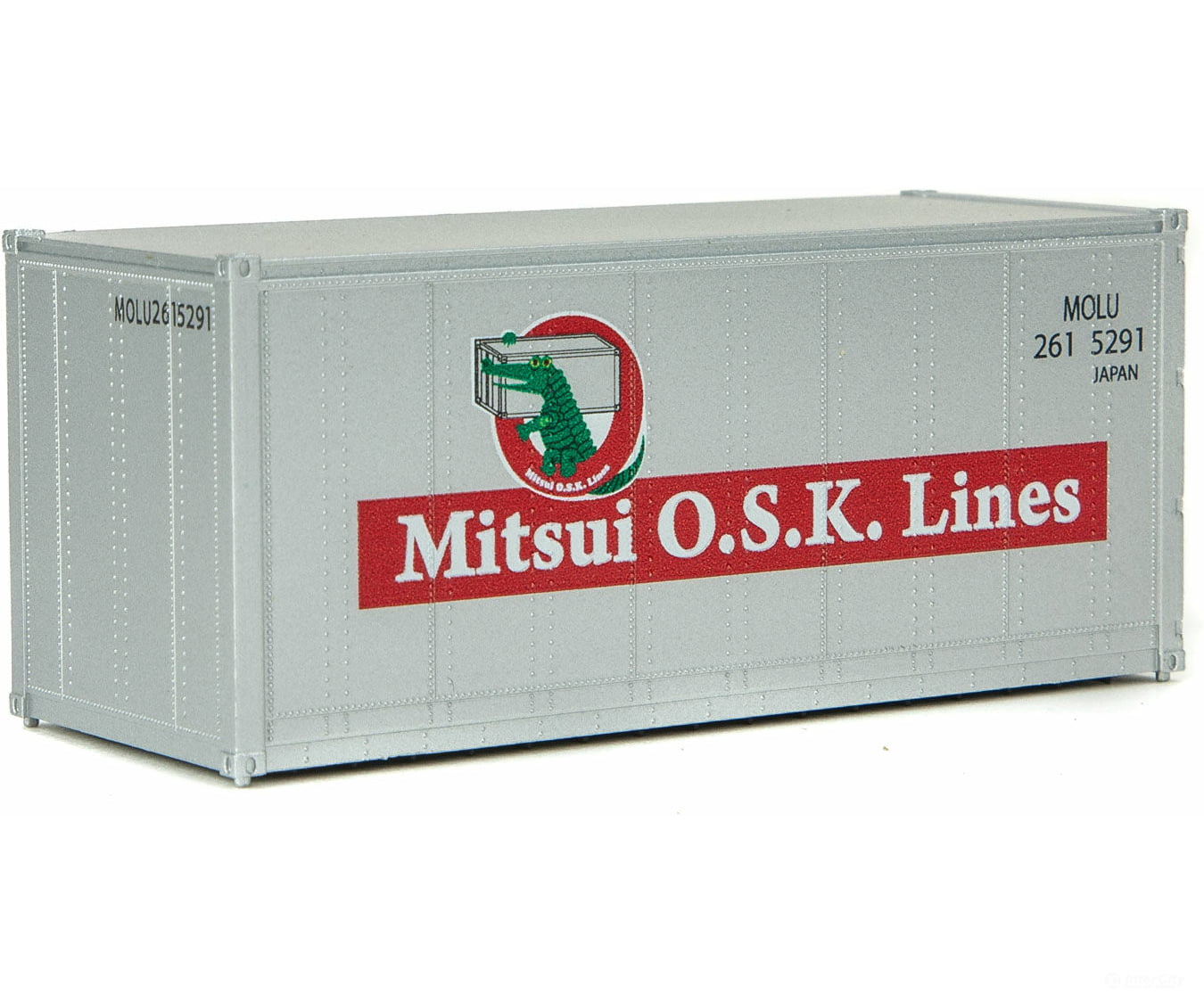 Walthers Scenemaster 8657 20 Smooth-Side Container - Ready To Run -- Mitsui Osk Lines (Gray