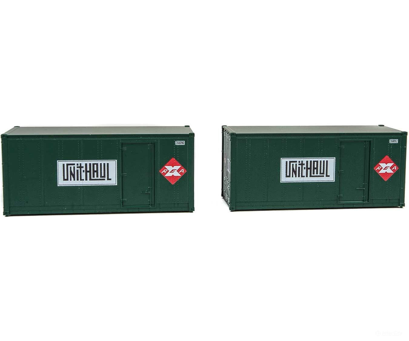 Walthers Scenemaster 8680 20’ Smooth-Side Container With Right Side Door 2-Pack - Ready To Run --
