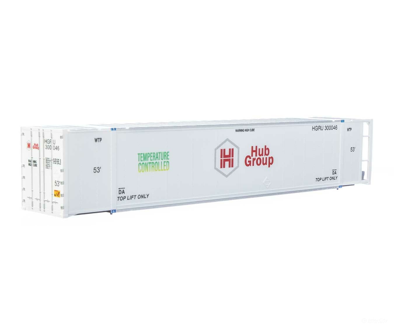 Walthers Scenemaster 8705 53’ Reefer Container - Ready To Run -- Hub Group Freight Loads &