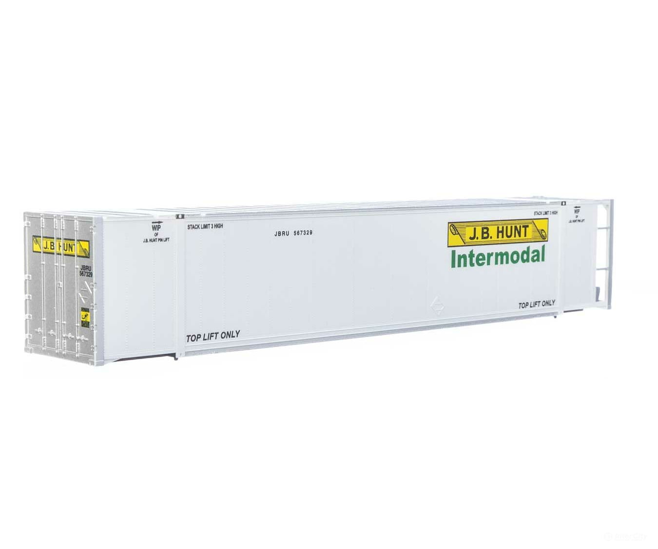 Walthers Scenemaster 8706 53’ Reefer Container - Ready To Run -- J.b. Hunt Freight Loads &