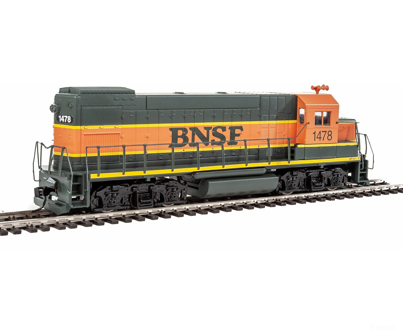 Walthers Trainline 2500 Emd Gp15-1 - Standard Dc -- Burlington Northern & Santa Fe (Green Orange