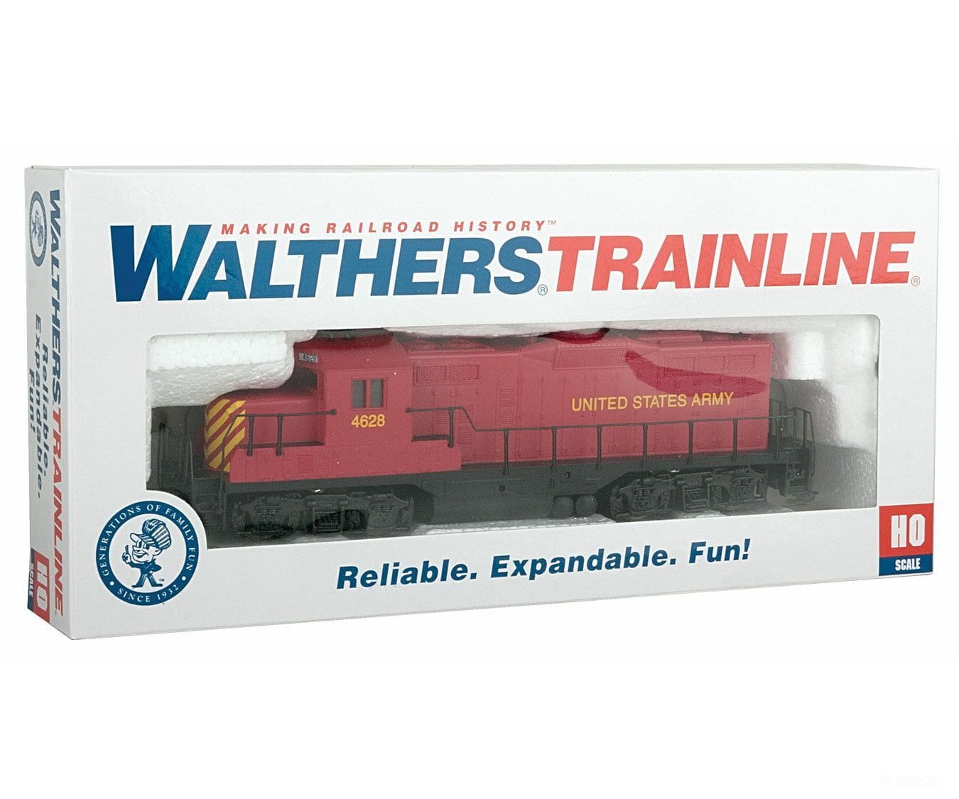 Walthers Trainline 458 Emd Gp9M - Standard Dc -- United States Army #4628 Locomotives