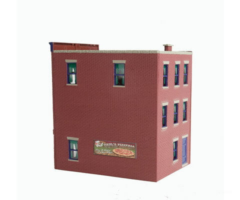 Walthers Trainline 813 Paul’s Pizzeria -- Assembled - 3 X 4 4-3/8’ 7.6 10.1 11.1Cm Structures