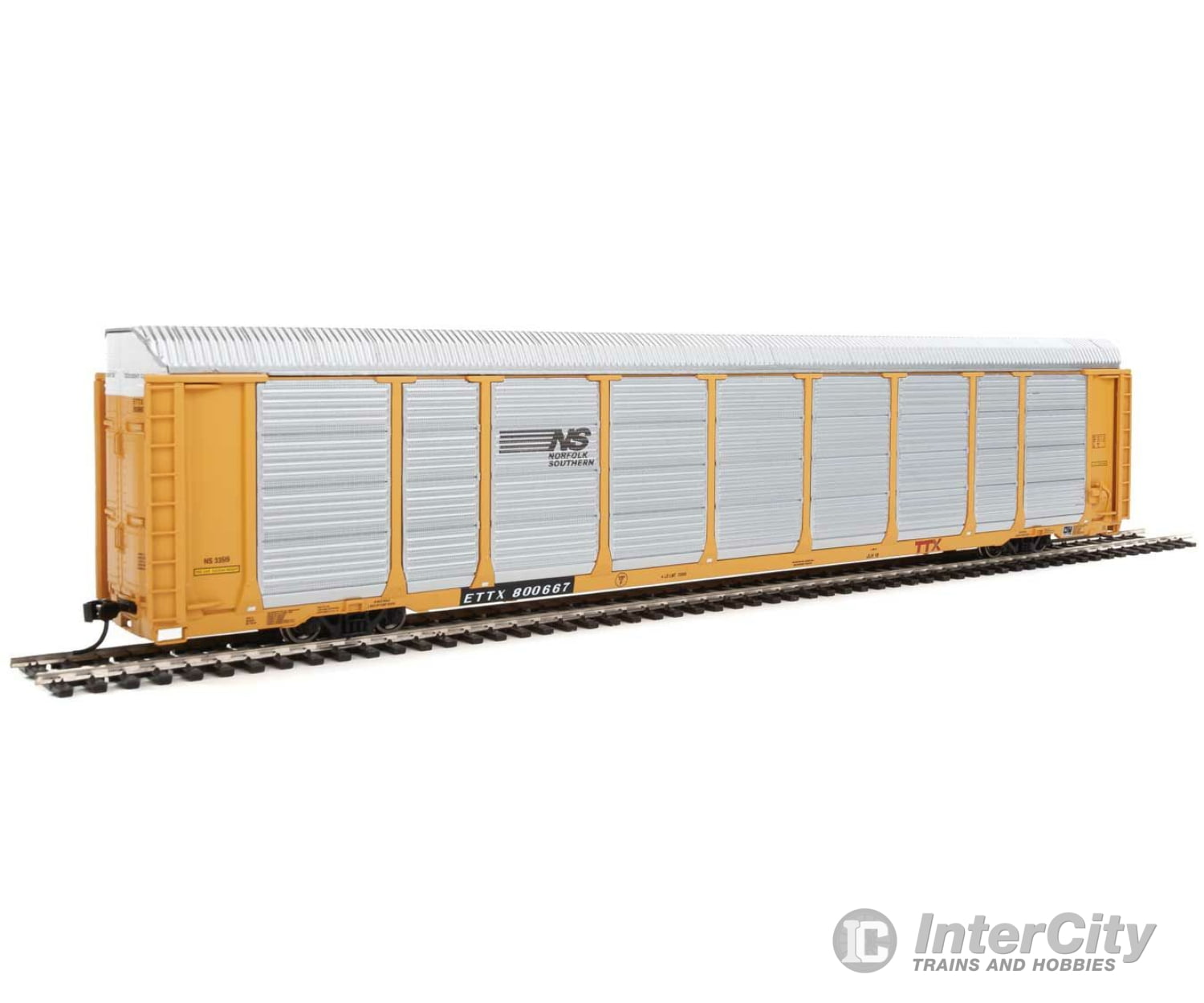 Walthers Life-Like Ho 101426 89 Thrall Enclosed Tri-Level Auto Carrier - Ready To Run -- Norfolk