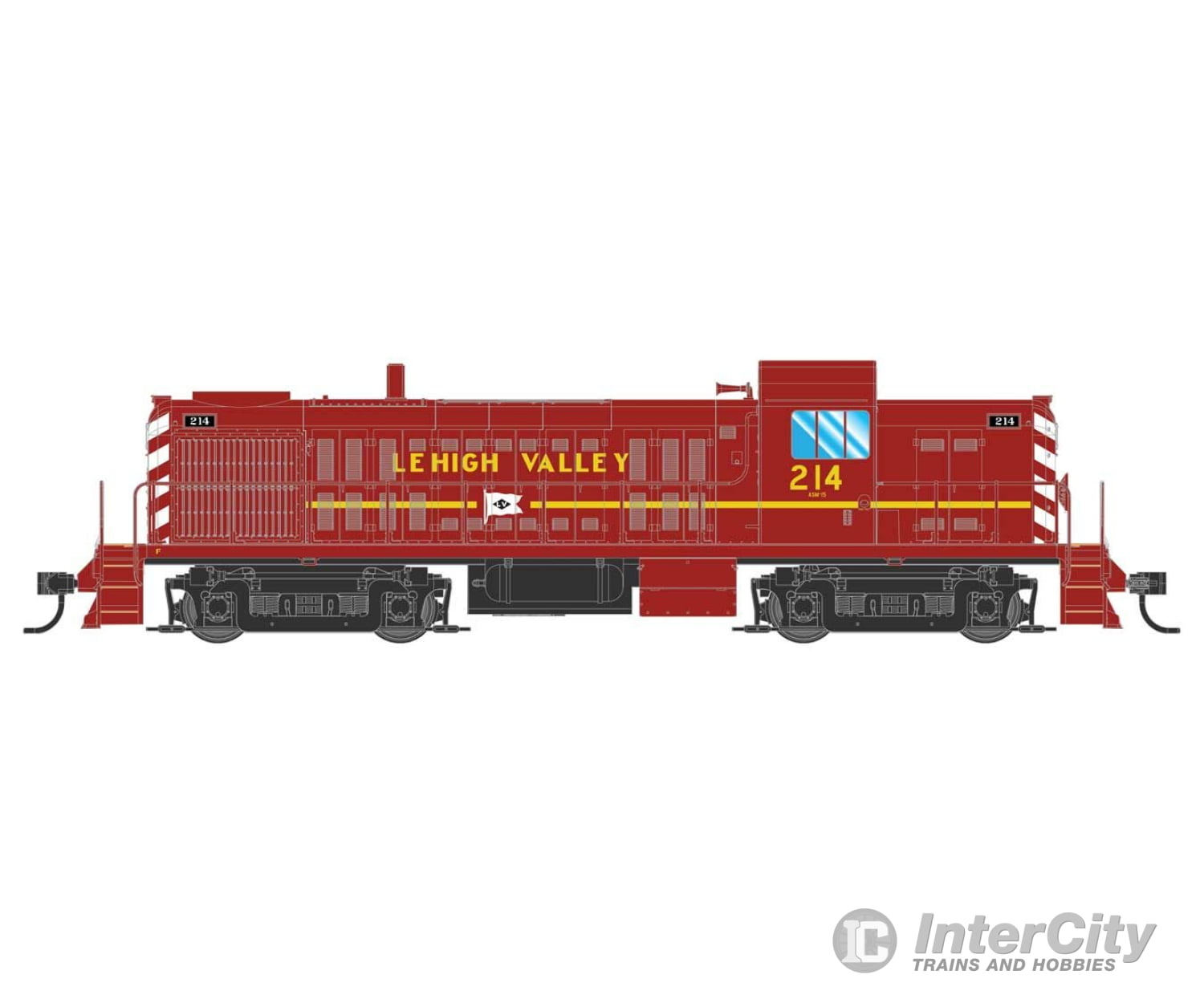 Walthers Mainline 10709 Alco Rs-2 - Standard Dc -- Lehigh Valley #214 Water-Cooled Stack (Tuscan Red