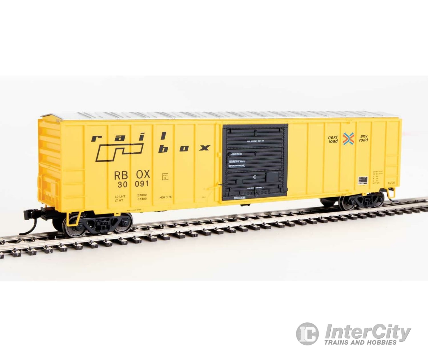 Walthers Mainline 1864 50 Acf Exterior Post Boxcar - Ready To Run -- Railbox #30091 (Yellow Black