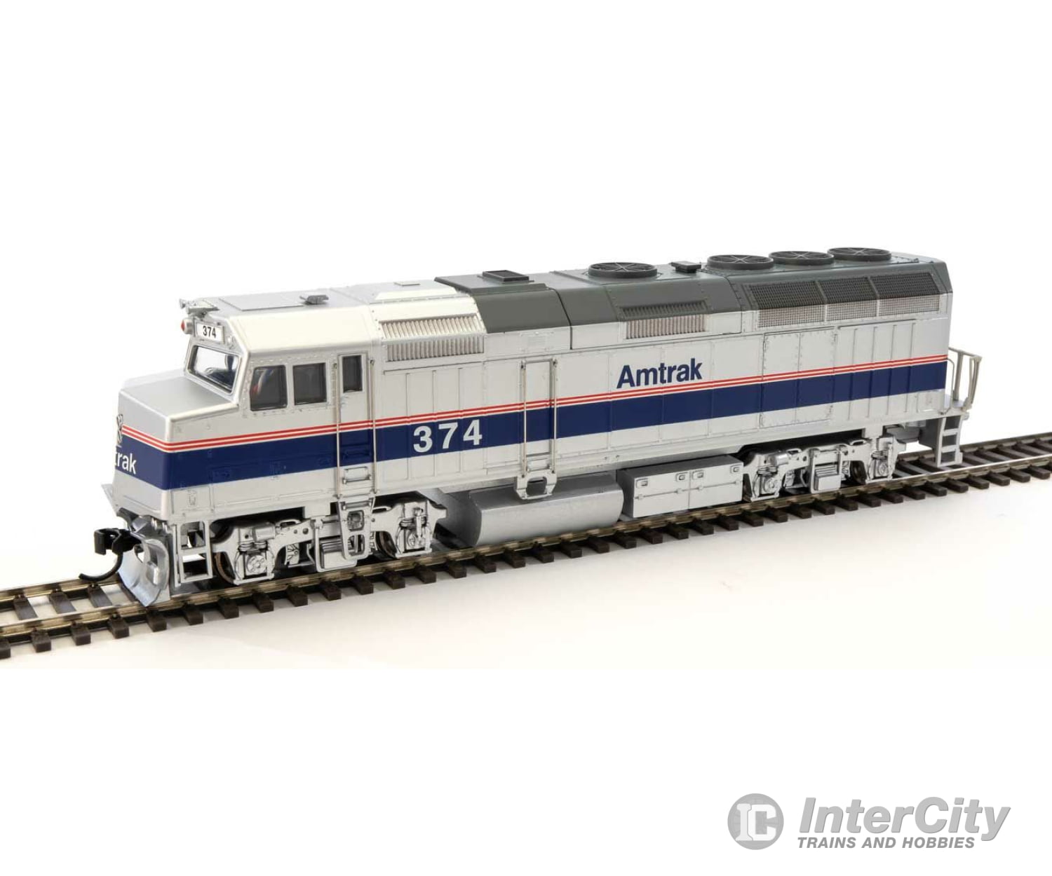 Walthers Mainline 19467 Emd F40Ph - Esu Sound And Dcc -- Amtrak(R) #374 (Phase Iv; Silver Wide Blue