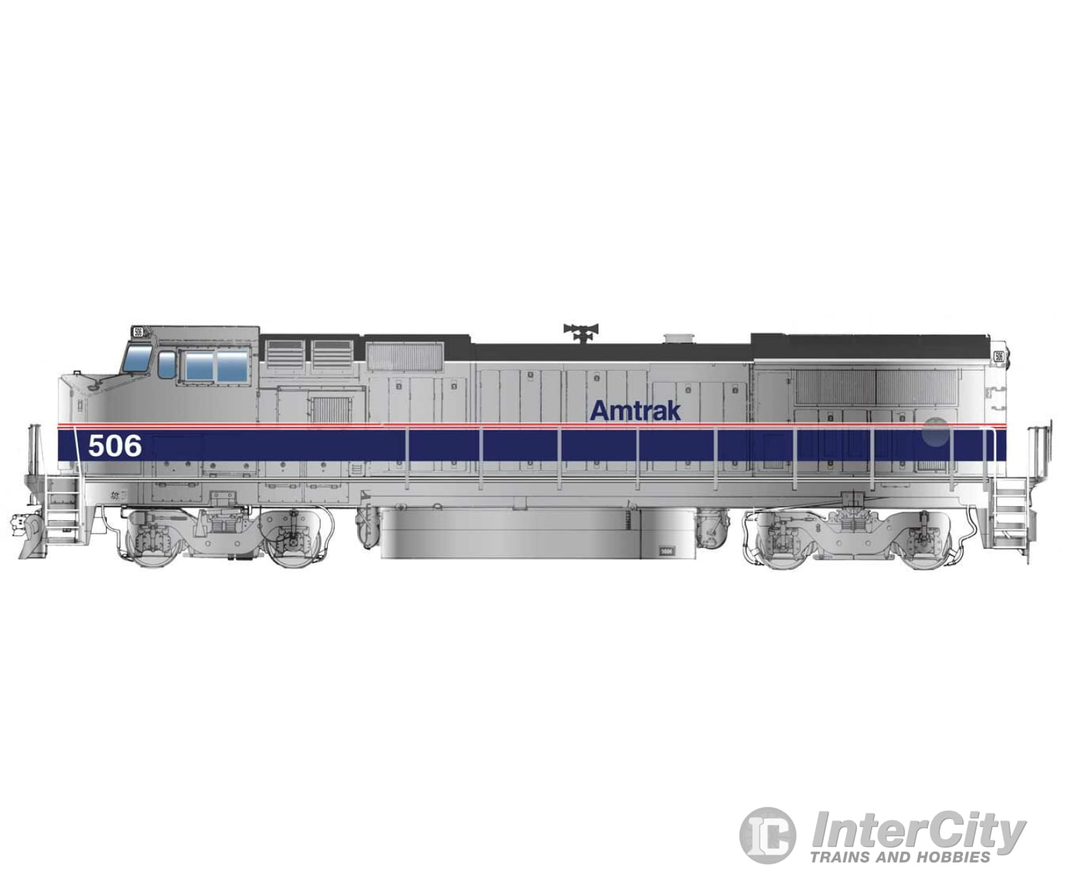 Walthers Mainline 19563 Ge Dash 8 P32-8Bwh - Esu(R) Sound & Dcc -- Amtrak(R) #506 Phase Iv (Silver