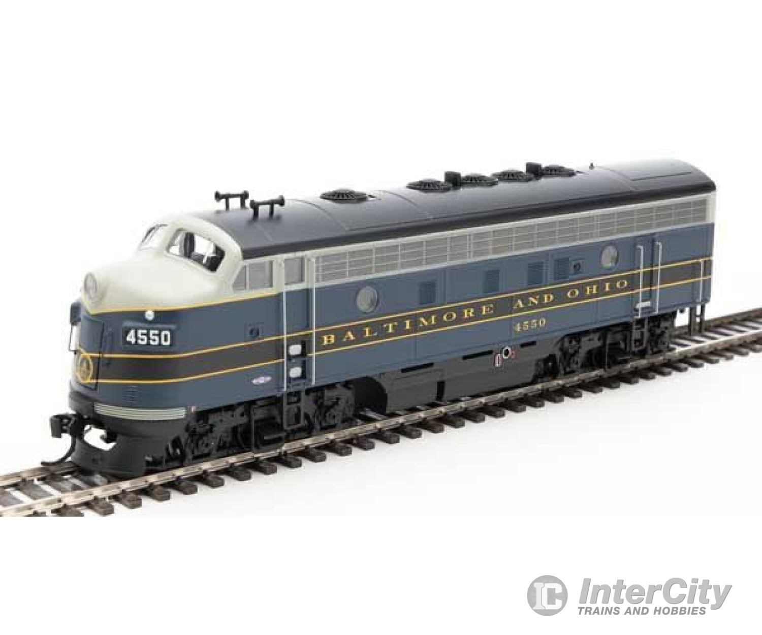 Walthers Mainline 19967 Emd F7 A - Esu Sound And Dcc -- Baltimore & Ohio #4550 (Blue Gray Black;