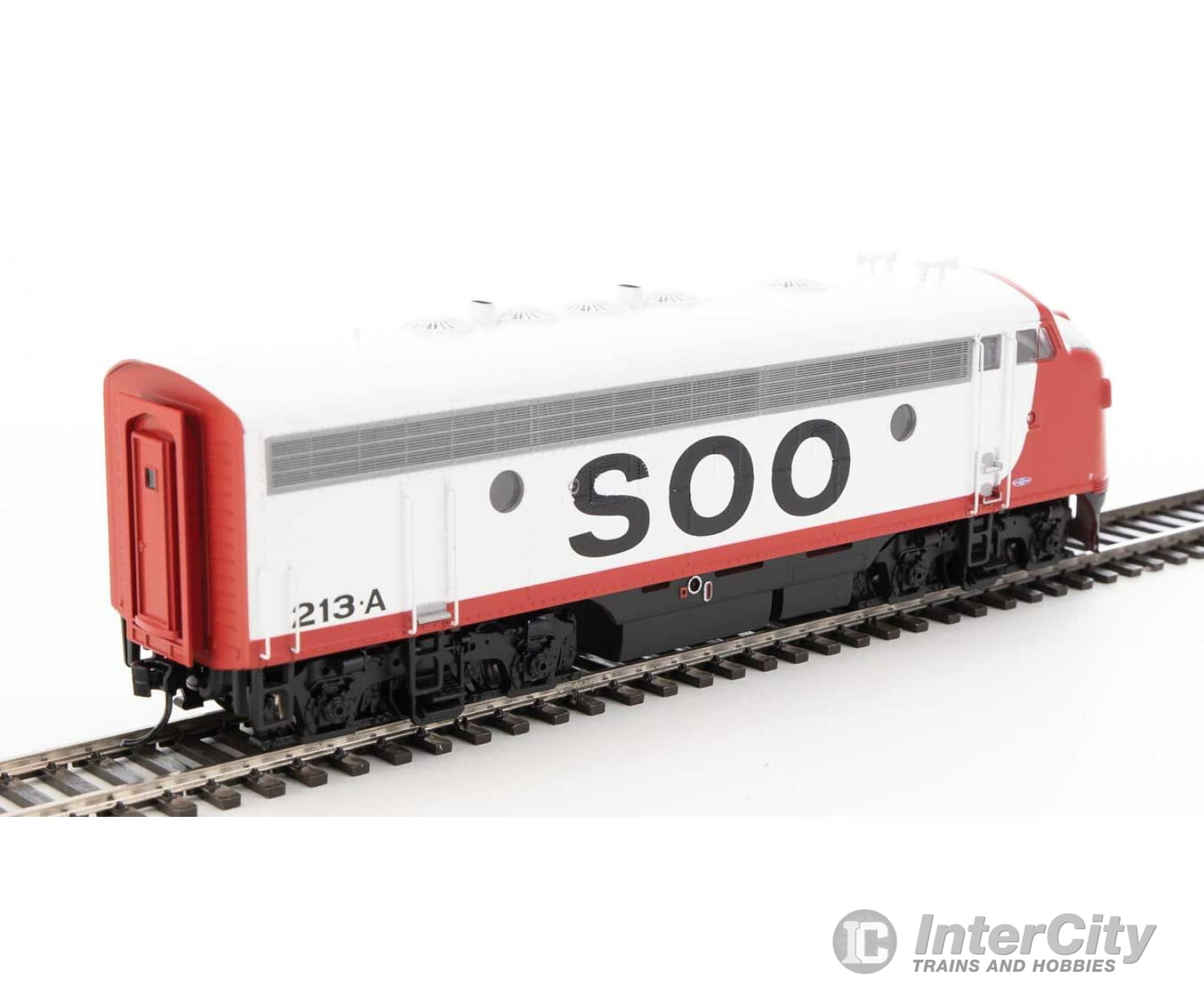 Walthers Mainline 19981 Emd F7 A - Esu Sound And Dcc -- Soo Line #213A (Red White Black) Locomotives