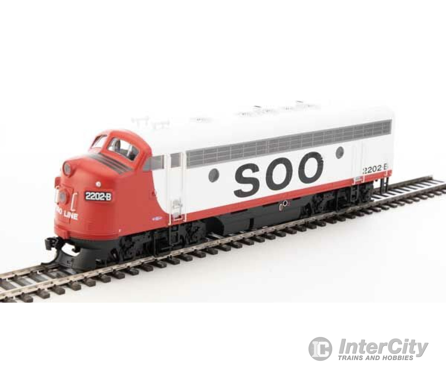 Walthers Mainline 19982 Emd F7 A - Esu Sound And Dcc -- Soo Line #2202B (Red White Black)