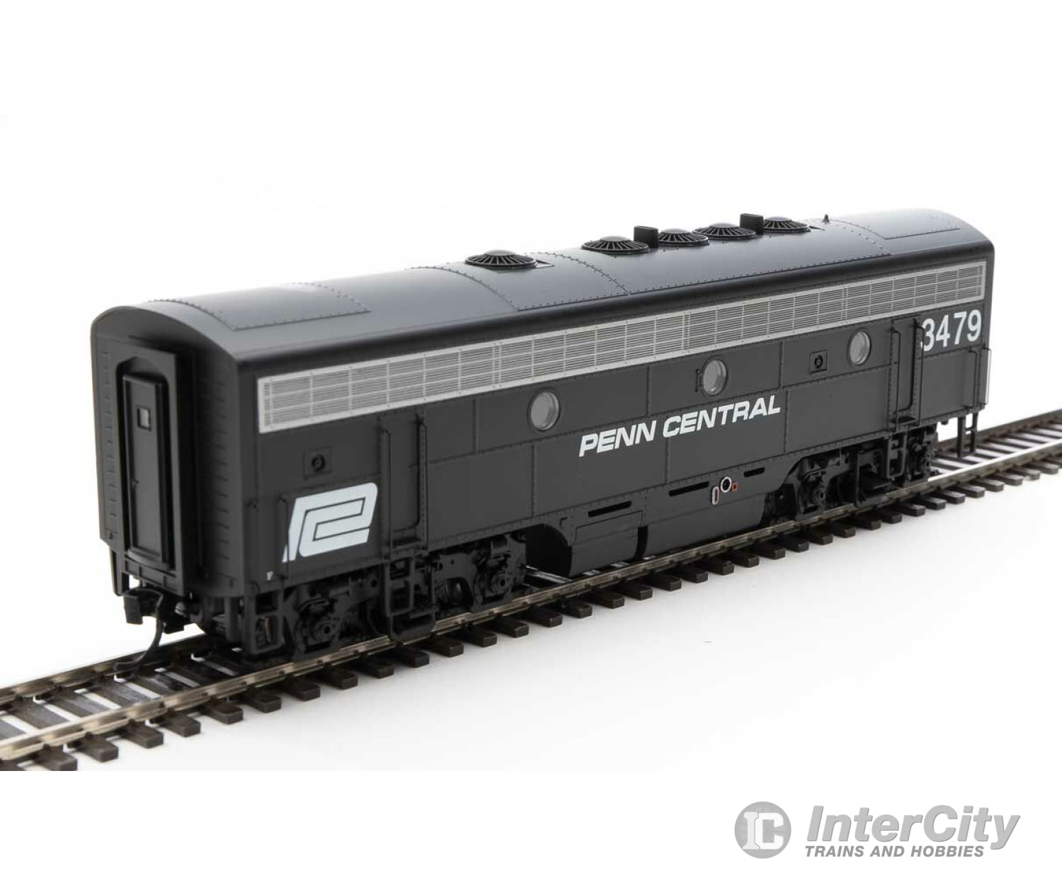 Walthers Mainline 19984 Emd F7 A-B Set - Esu Sound And Dcc -- Penn Central #1675 #3479 (Black White)