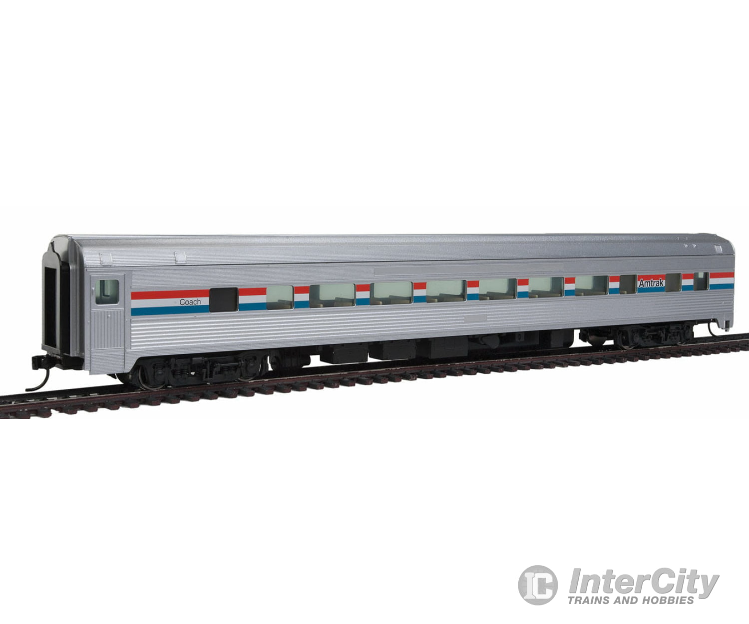 Walthers Mainline 30001 85 Budd Large-Window Coach - Ready To Run -- Amtrak (Phase Iii; Silver Equal