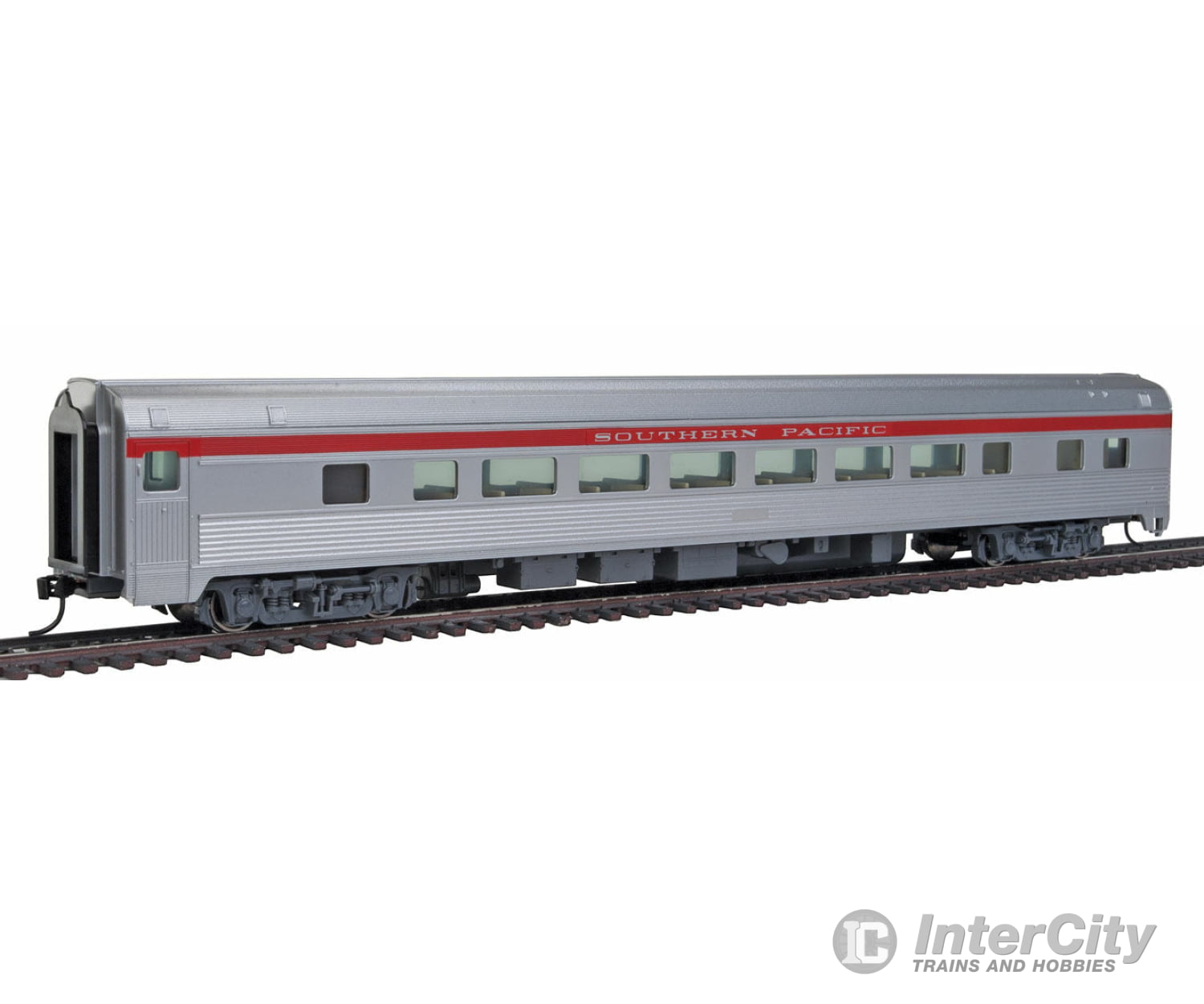 Walthers Mainline 30007 85 Budd Large-Window Coach - Ready To Run -- Southern Pacific (Silver Red)