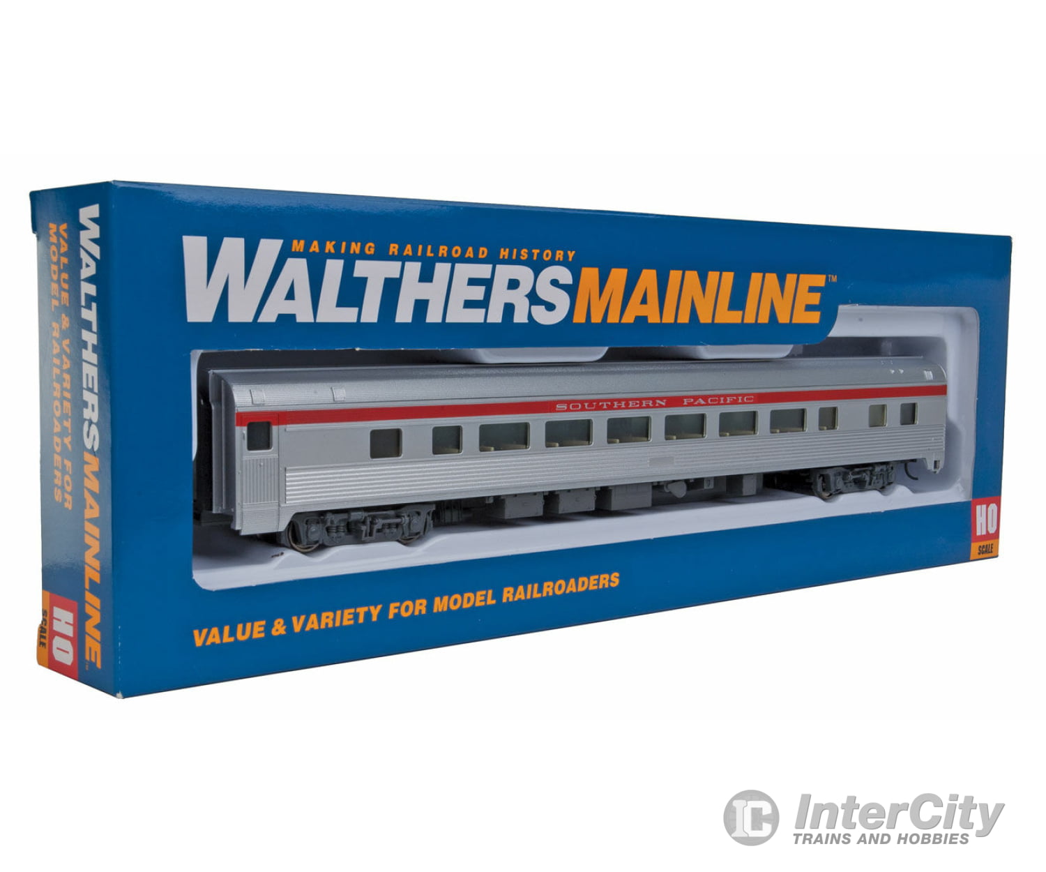 Walthers Mainline 30007 85 Budd Large-Window Coach - Ready To Run -- Southern Pacific (Silver Red)