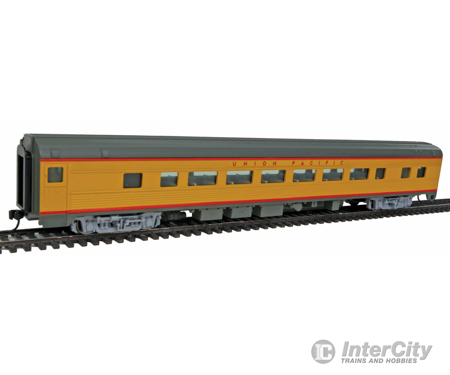 Walthers Mainline 30008 85 Budd Large-Window Coach - Ready To Run -- Union Pacific (Armour Yellow