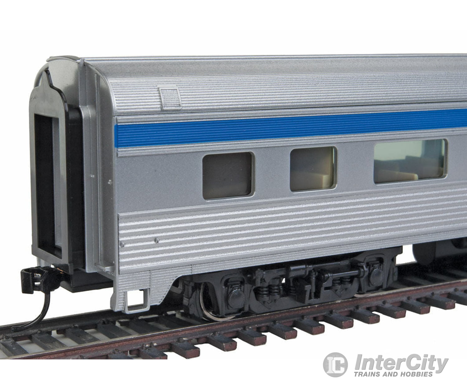 Walthers Mainline 30009 85 Budd Large-Window Coach - Ready To Run -- Via Rail Canada (Silver Blue