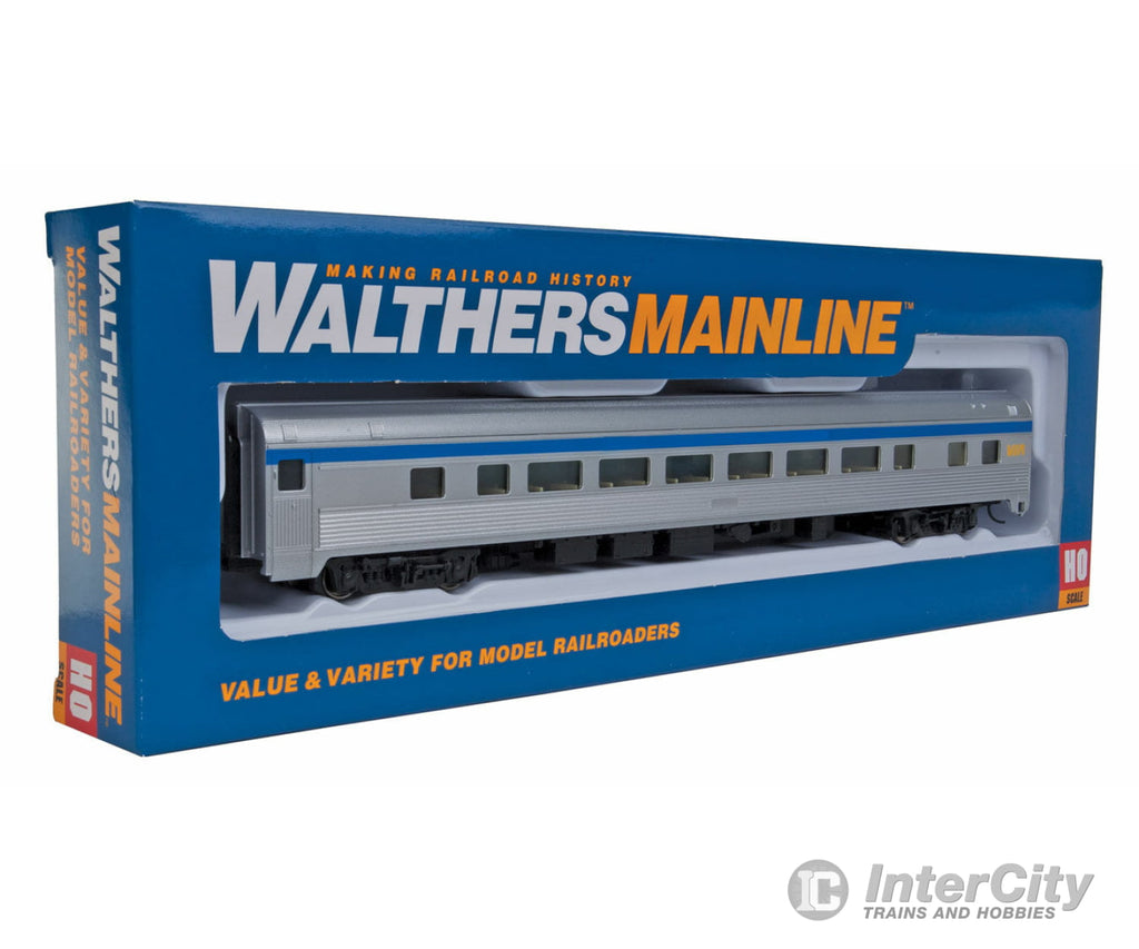 Walthers Mainline 30009 85 Budd Large-Window Coach - Ready To Run -- Via Rail Canada (Silver Blue