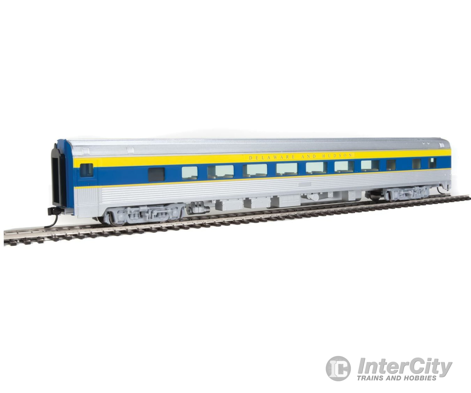 Walthers Mainline 30014 85 Budd Large-Window Coach - Ready To Run -- Delaware & Hudson (Silver Blue