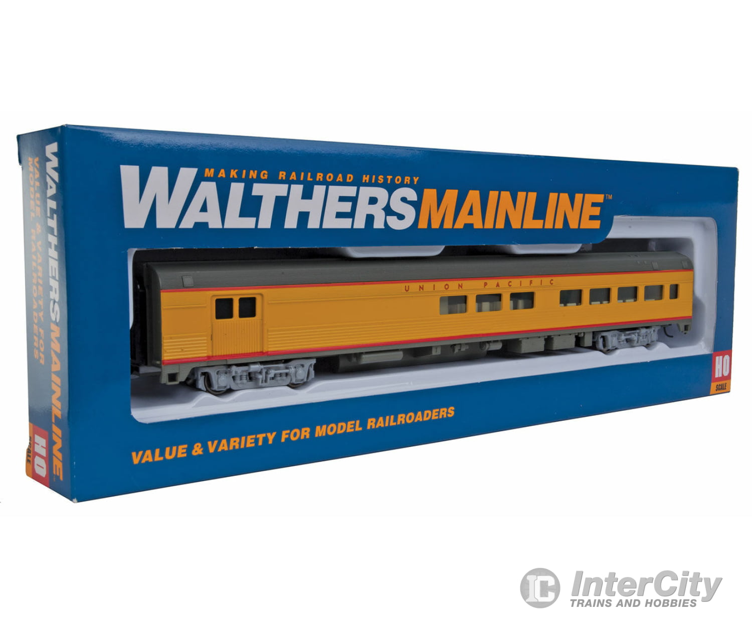 Walthers Mainline 30058 85 Budd Baggage-Lounge - Ready To Run -- Union Pacific (Armour Yellow Gray