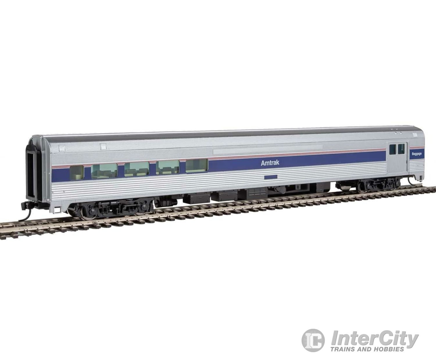 Walthers Mainline 30062 85 Budd Baggage-Lounge - Ready To Run -- Amtrak(R) (Phase Iv; Silver Wide