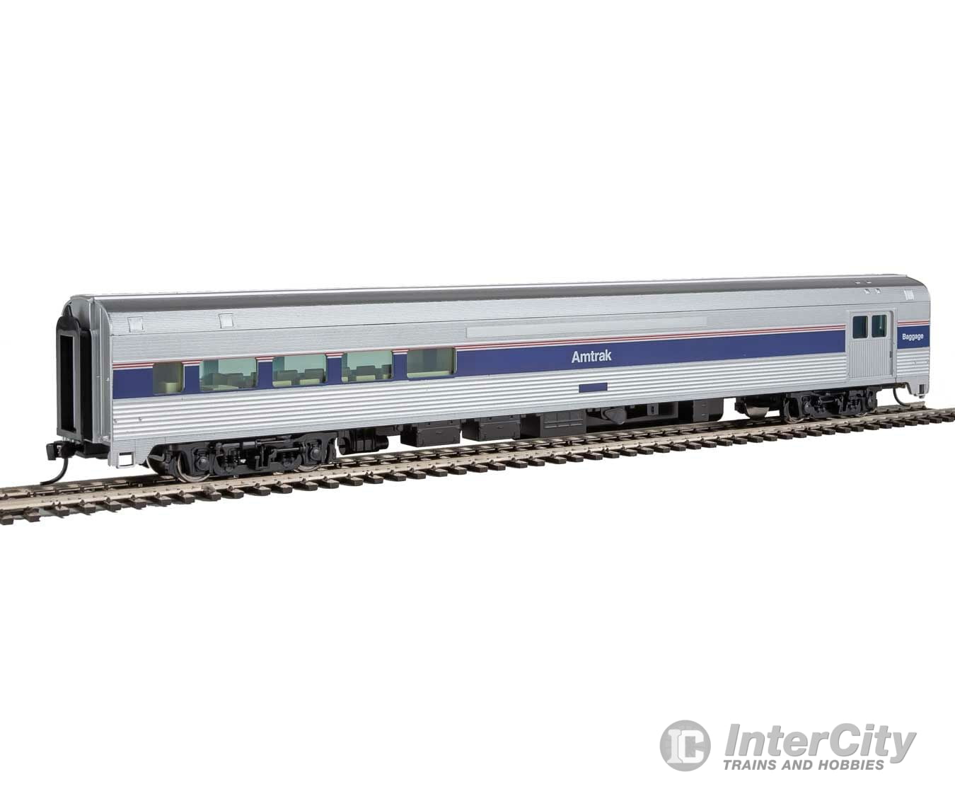 Walthers Mainline 30062 85 Budd Baggage-Lounge - Ready To Run -- Amtrak(R) (Phase Iv; Silver Wide
