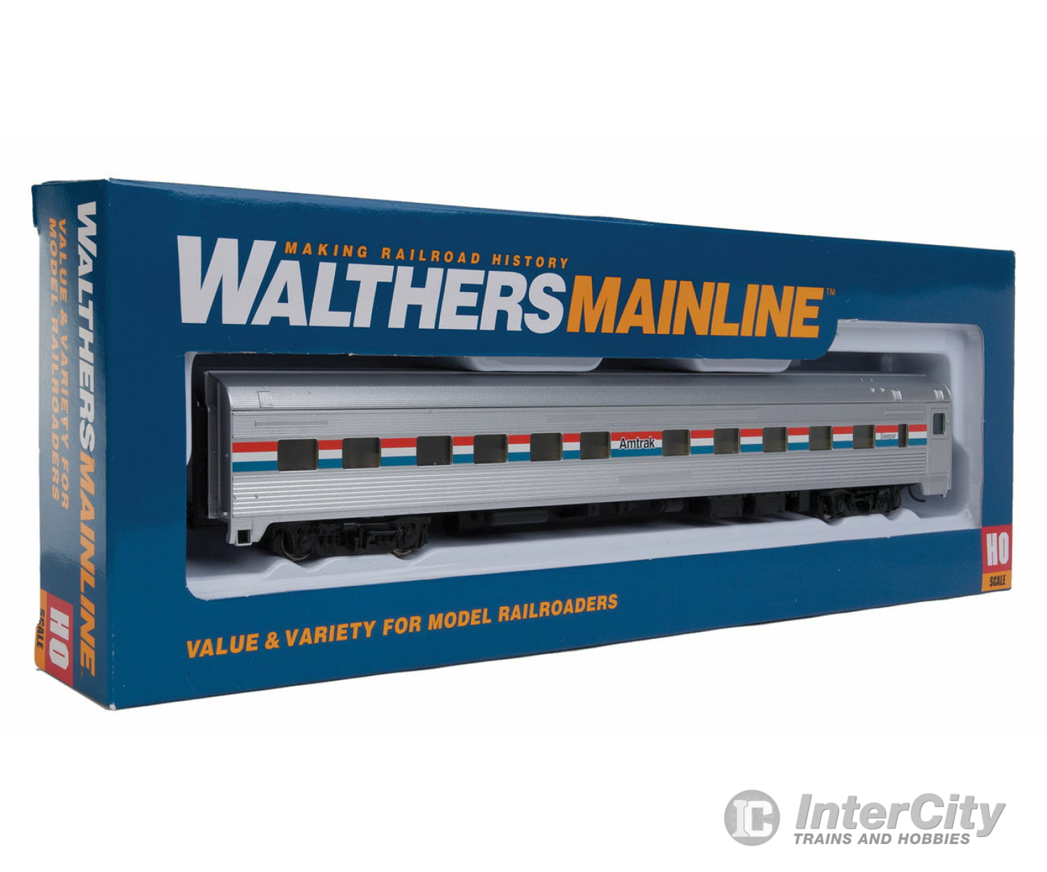 Walthers Mainline 30101 85 Budd 10-6 Sleeper - Ready To Run -- Amtrak (Phase Iii; Silver Equal Red