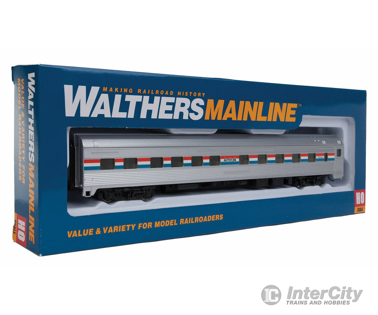 Walthers Mainline 30101 85 Budd 10-6 Sleeper - Ready To Run -- Amtrak (Phase Iii; Silver Equal Red