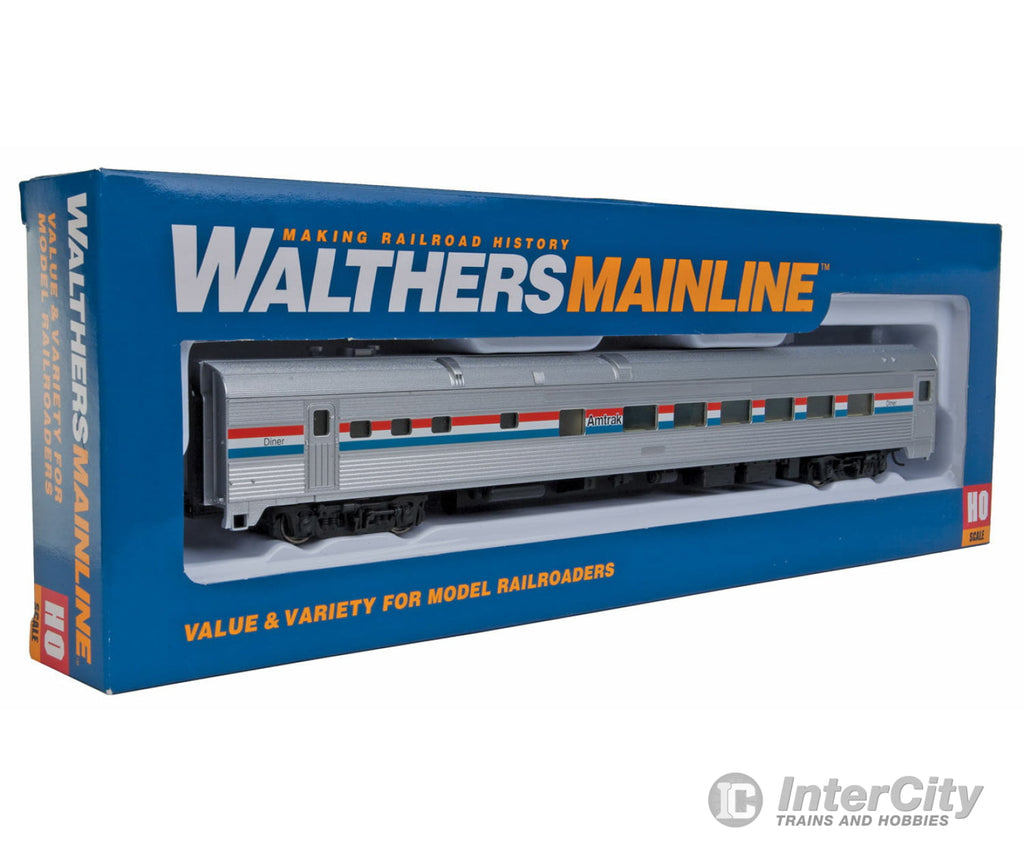 Walthers Mainline 30151 85 Budd Diner - Ready To Run -- Amtrak (Phase Iii; Silver Equal Red White