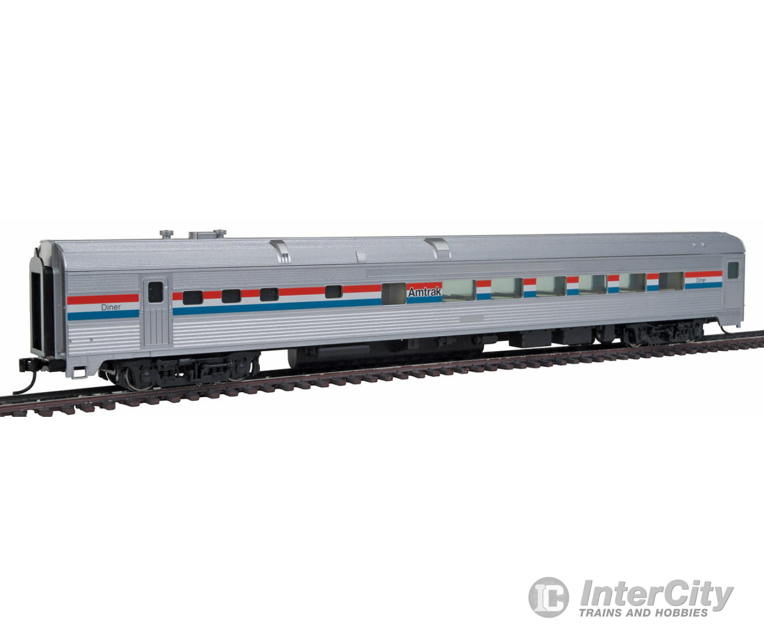 Walthers Mainline 30151 85 Budd Diner - Ready To Run -- Amtrak (Phase Iii; Silver Equal Red White