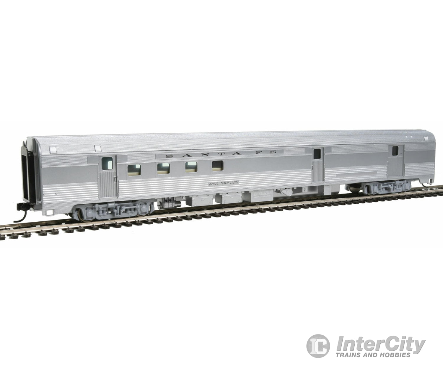 Walthers Mainline 30302 85 Budd Baggage-Railway Post Office - Ready To Run -- Santa Fe (Silver)