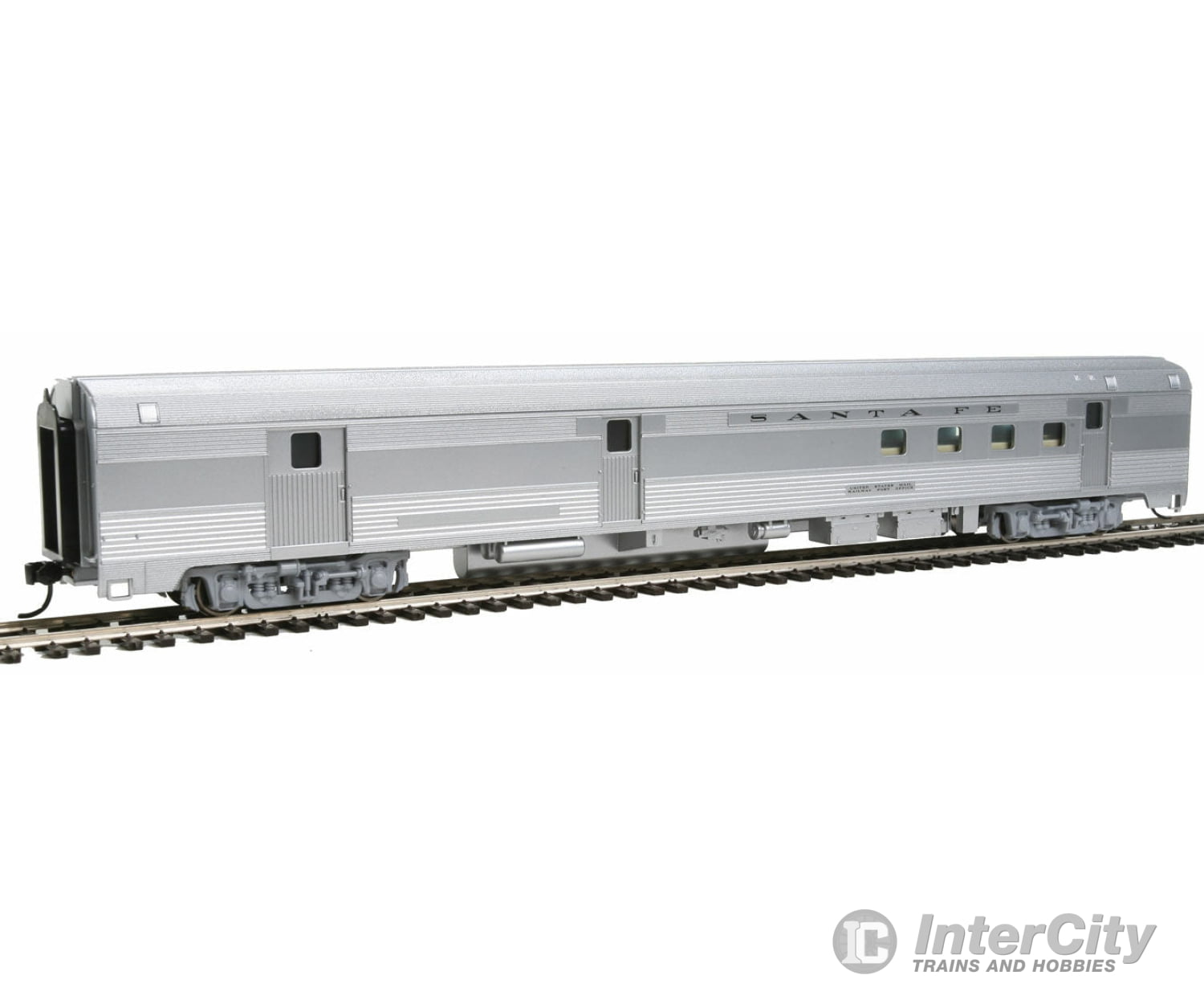 Walthers Mainline 30302 85 Budd Baggage-Railway Post Office - Ready To Run -- Santa Fe (Silver)