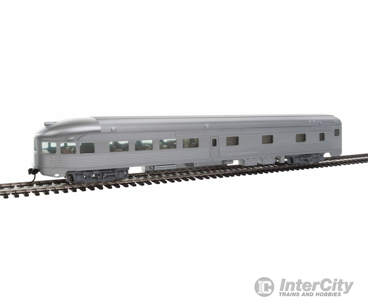 Walthers Mainline 30350 85 Budd Observation - Ready To Run -- Painted Unlettered (Silver) Passenger