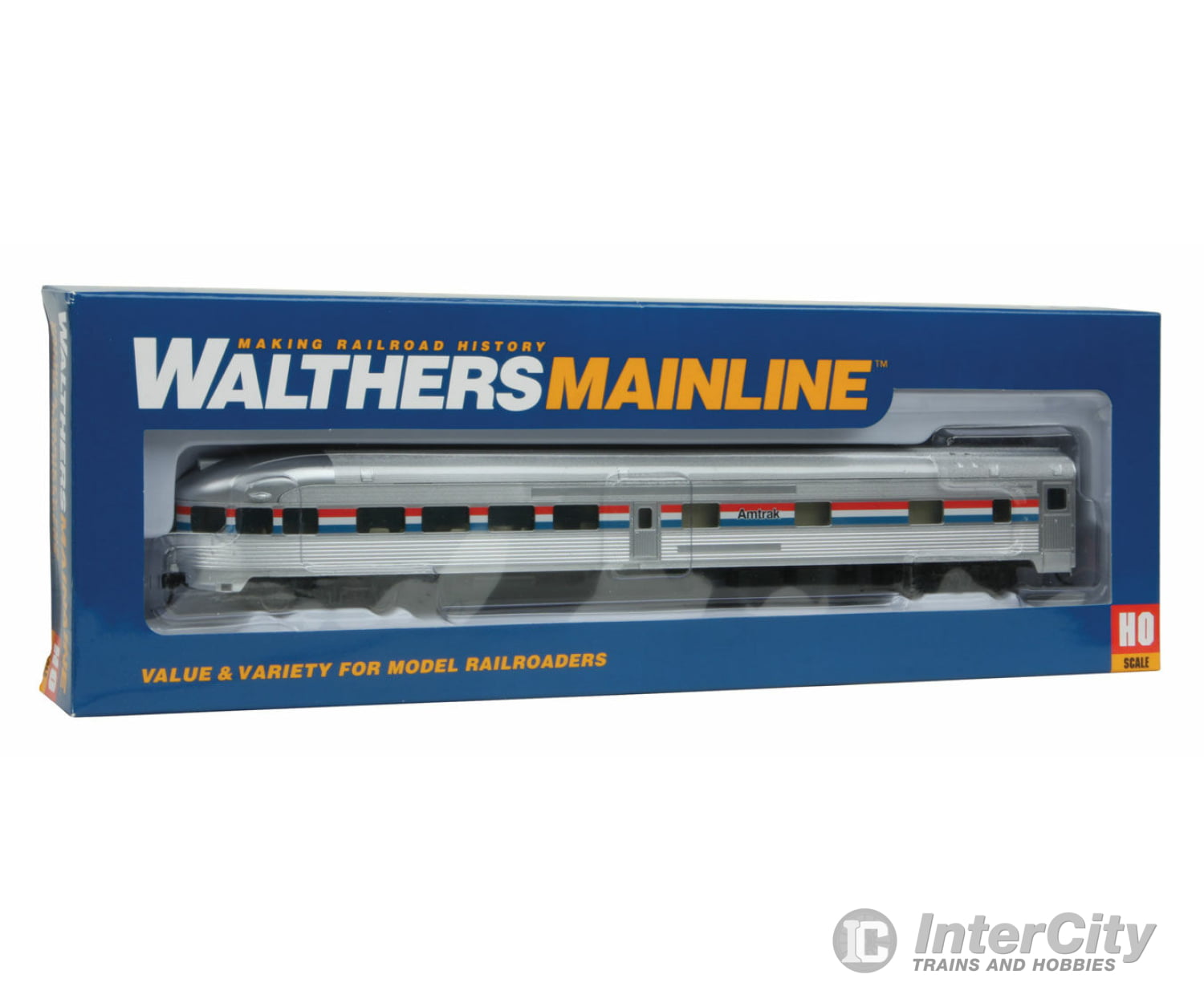 Walthers Mainline 30351 85 Budd Observation - Ready To Run -- Amtrak(R) (Phase Iii; Silver; Equal