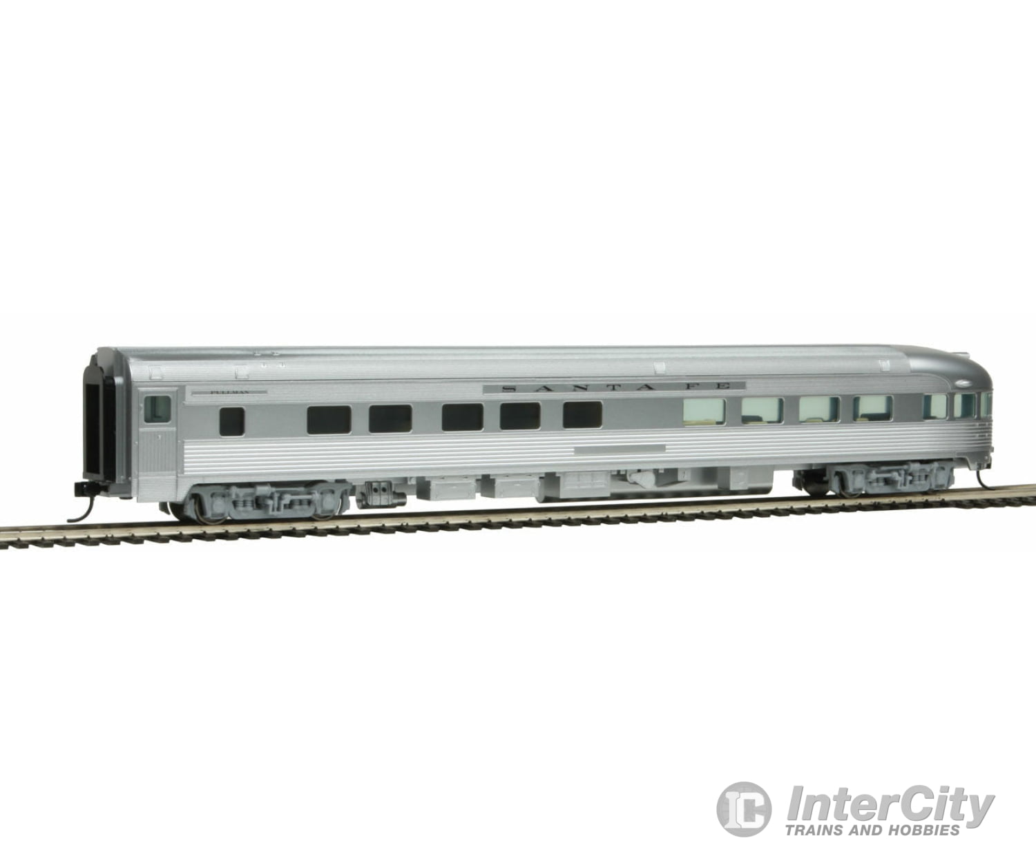 Walthers Mainline 30352 85 Budd Observation - Ready To Run -- Santa Fe (Silver) Passenger Cars